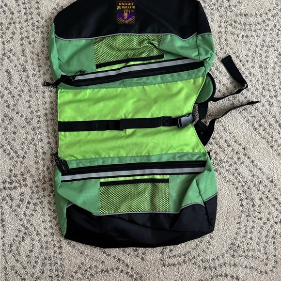 Outward Hound Black and Green Pet Backpack - Picture 2 of 5